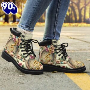 Music Rose Flower Elip Asboots All Season Boots