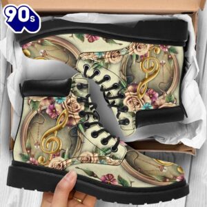 Music Rose Flower Elip Asboots All Season Boots