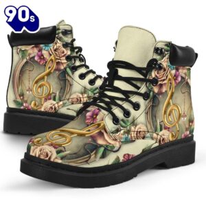 Music Rose Flower Elip Asboots All Season Boots