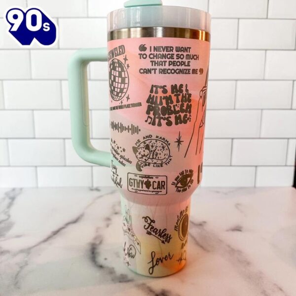 Music Themed 40oz Insulated Tumbler With Handle