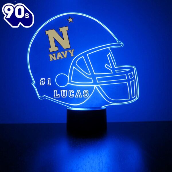Navy Midshipmen Football Helmet Led Sports Fan Lamp Custom Light Gift Christmas