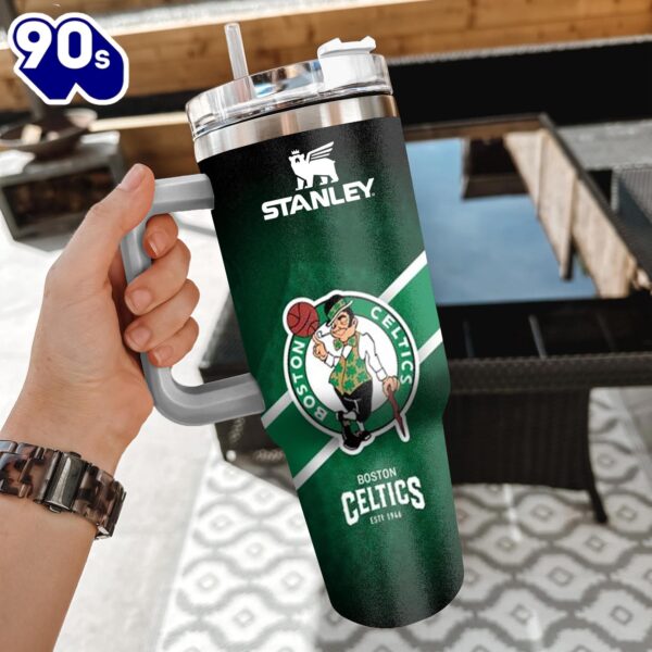 NBA Boston Celtics Custom Stanley Quencher 40oz Stainless Steel Tumbler With Handle