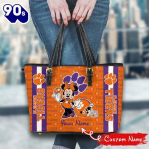 NCAA Clemson Tigers Minnie Women Leather Tote Bag