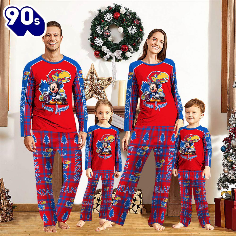 NCAA Mickey Mouse Kansas Jayhawks Pajamas Personalized Your Name Mickey Pajama Set NCAA Mickey Mouse Kansas Jayhawks Pajamas Personalized Your Name Mickey Pajama Set