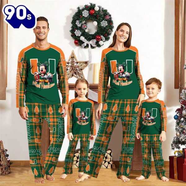 NCAA Mickey Mouse Miami Hurricanes Pajamas Personalized Your Name Mickey  Pajama Set