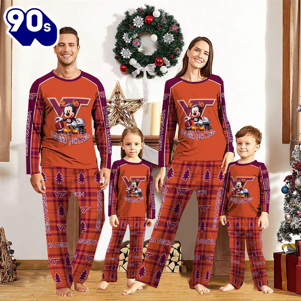 NCAA Mickey Mouse Virginia Tech Hokies Pajamas Personalized Your Name Mickey Pajama Set NCAA Mickey Mouse Virginia Tech Hokies Pajamas Personalized Your Name Mickey Pajama Set