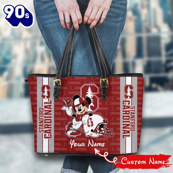 NCAA Stanford Cardinal Mickey Women Leather Tote Bag