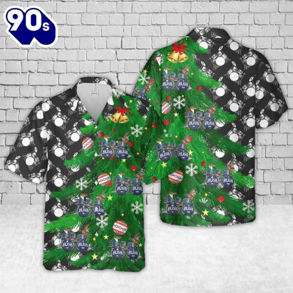 Neil Pearts Original RUSH Drum Set Christmas Hawaiian Shirt