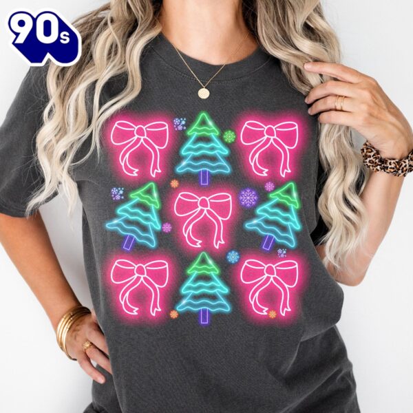 Neon Coquette Christmas Neon, Christmas Tree Cake Shirt