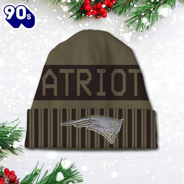 New England Patriots 2025 Salute to Service Beanie Hat