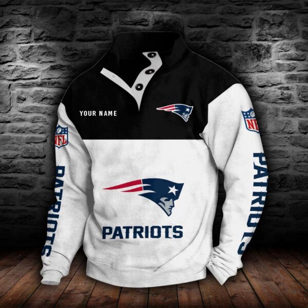 New England Patriots Double Breasted Stand Collar Hoodie