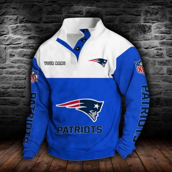 New England Patriots Double Breasted Stand Collar Hoodie