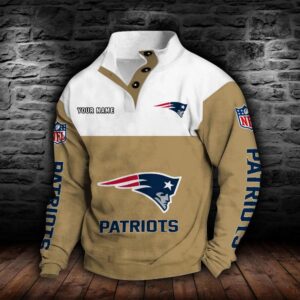 New England Patriots Double Breasted Stand Collar Hoodie
