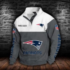 New England Patriots Double Breasted Stand Collar Hoodie