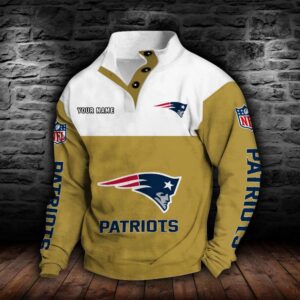 New England Patriots Double Breasted Stand Collar Hoodie