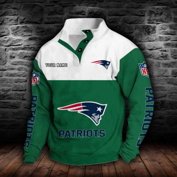 New England Patriots Double Breasted Stand Collar Hoodie