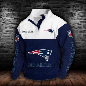 New England Patriots Double Breasted Stand Collar Hoodie