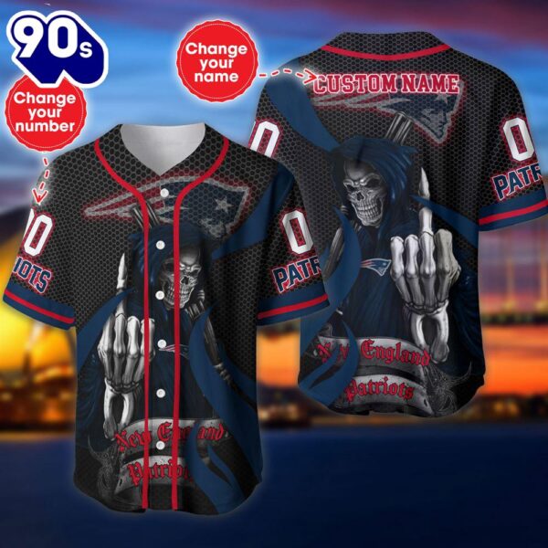 New England Patriots Halloween Cusom Name And Number Baseball Jersey