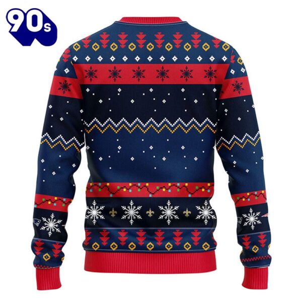 New England Patriots HoHoHo Mickey Christmas Ugly Sweater  Gift Christmas