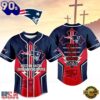 New England Patriots NFL Blessed Beyond The Score Baseball Jersey, Trending NFL Jersey