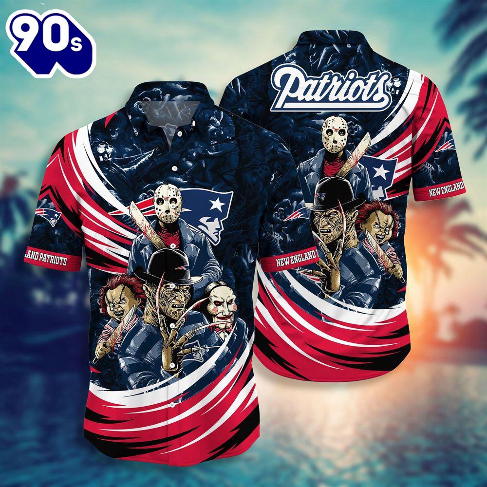 New England Patriots NFL Halloween Horror Movies Hawaiian Shirts New England Patriots NFL Halloween Horror Movies Hawaiian Shirts
