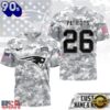 New England Patriots NFL Salute to Service Custom Name & Number Camo 3D Shirt, NFL Trending Shirt