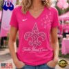 New Orleans Saints 2026 NFL Tackle Breast Cancer V neck T Shirt, NFL Fan V Neck Shirt