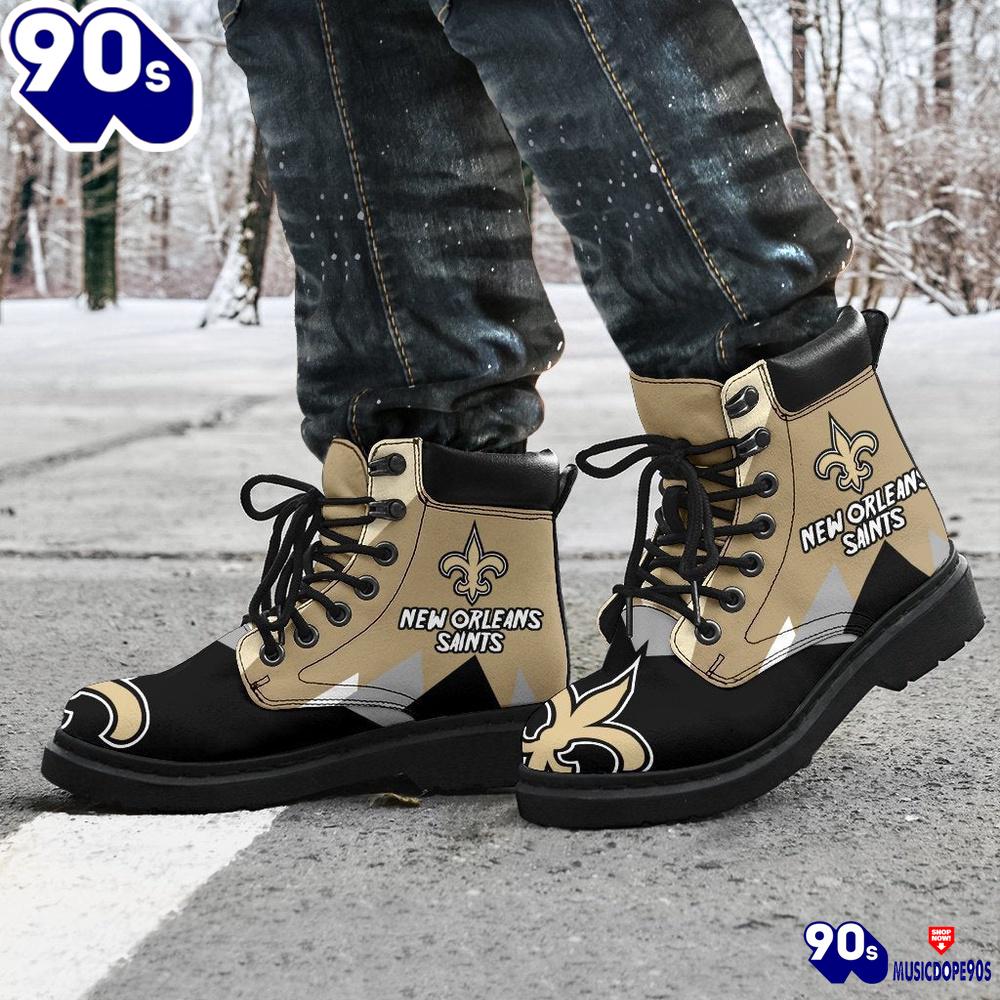 New Orleans Saints All Season Boots Casual Shoes Vegan Leather Custom Boot Shoes New Orleans Saints All Season Boots Casual Shoes Vegan Leather Custom Boot Shoes