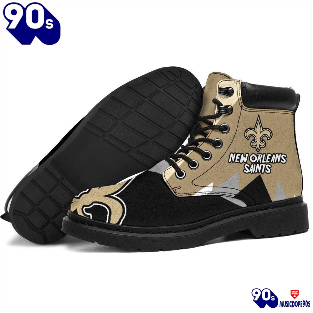 New Orleans Saints All Season Boots Casual Shoes Vegan Leather Custom Boot Shoes New Orleans Saints All Season Boots Casual Shoes Vegan Leather Custom Boot Shoes