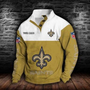New Orleans Saints Double Breasted Stand Collar Hoodie