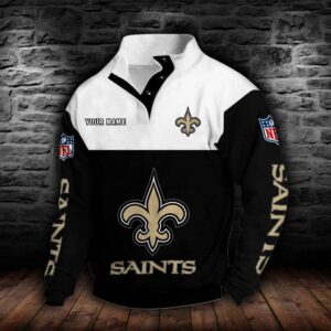 New Orleans Saints Double Breasted Stand Collar Hoodie