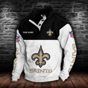 New Orleans Saints Double Breasted Stand Collar Hoodie