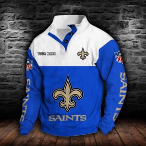 New Orleans Saints Double Breasted Stand Collar Hoodie