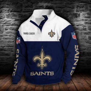 New Orleans Saints Double Breasted Stand Collar Hoodie
