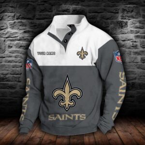 New Orleans Saints Double Breasted Stand Collar Hoodie