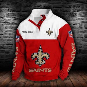 New Orleans Saints Double Breasted Stand Collar Hoodie