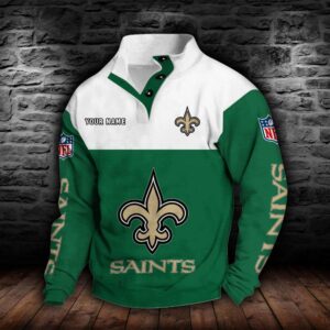 New Orleans Saints Double Breasted Stand Collar Hoodie