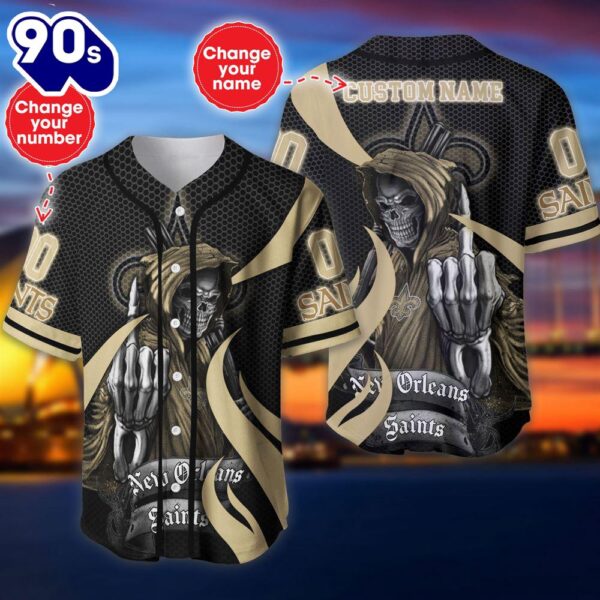 New Orleans Saints Halloween Cusom Name And Number Baseball Jersey