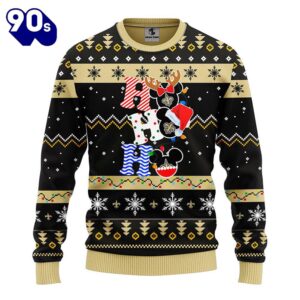 New Orleans Saints HoHoHo Mickey Christmas Ugly Sweater