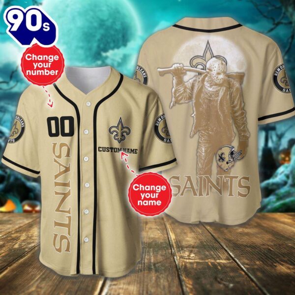 New Orleans Saints Horror Movie Personalized Baseball Jersey
