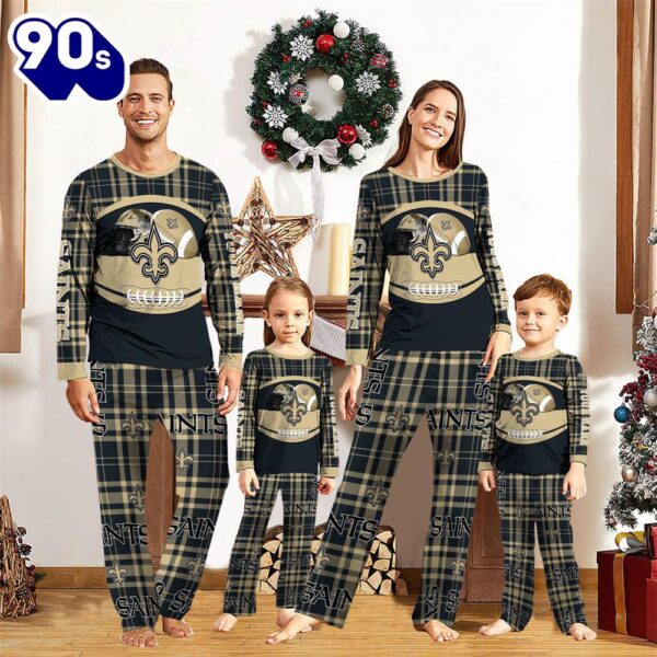 NFL Family Pajama Set,  New Orleans Saints NFL Custom Your Name Football Team Pajamas
