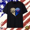 New Orleans Saints x New Orleans Pelicans skulls face to face heart shape T Shirt , Trend Design Shirt