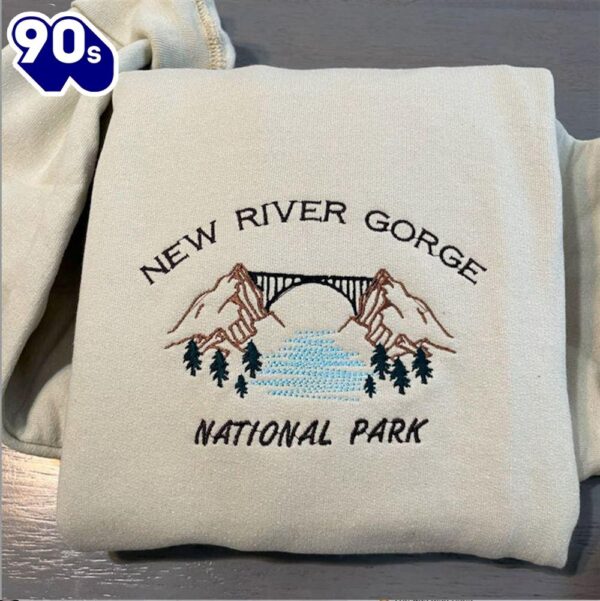 New River Gorge Embroidered Sweatshirt Virginia Park Crewneck Gift Christmas