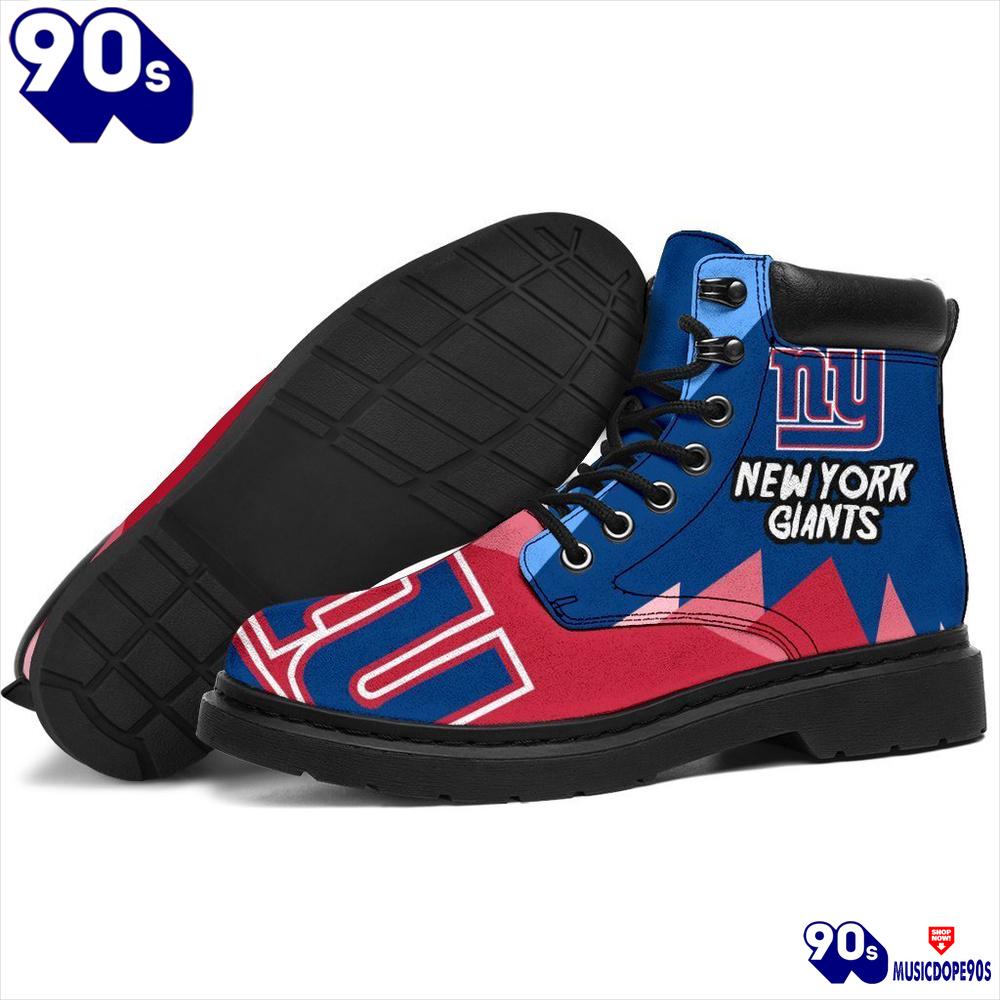 New York Giants All Season Boots Casual Shoes Vegan Leather Custom Boot Shoes New York Giants All Season Boots Casual Shoes Vegan Leather Custom Boot Shoes