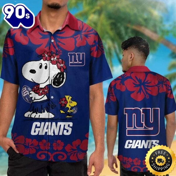 New York Giants &amp Snoopy Hawaiian Shirt