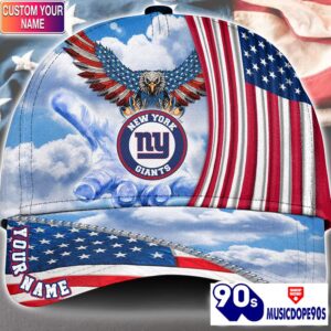 New York Giants Cap Pride US 4th Of July Cap Veterans Cap Custom Name