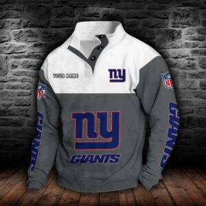 New York Giants Double Breasted Stand Collar Hoodie