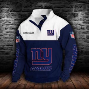 New York Giants Double Breasted Stand Collar Hoodie