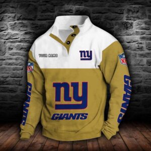 New York Giants Double Breasted Stand Collar Hoodie