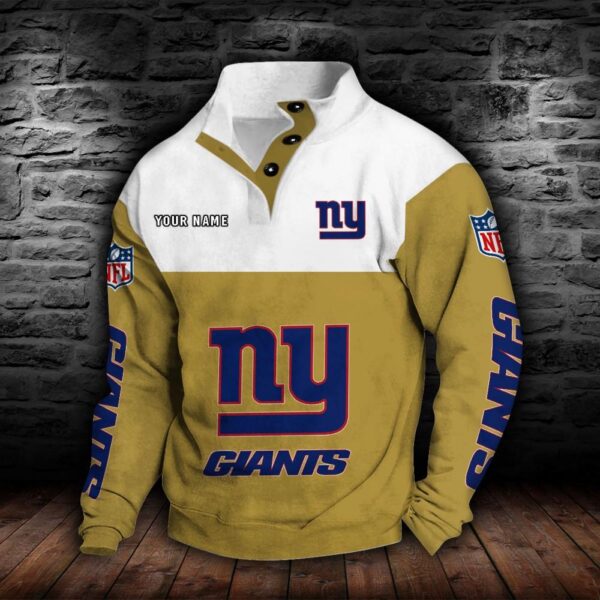 New York Giants Double Breasted Stand Collar Hoodie